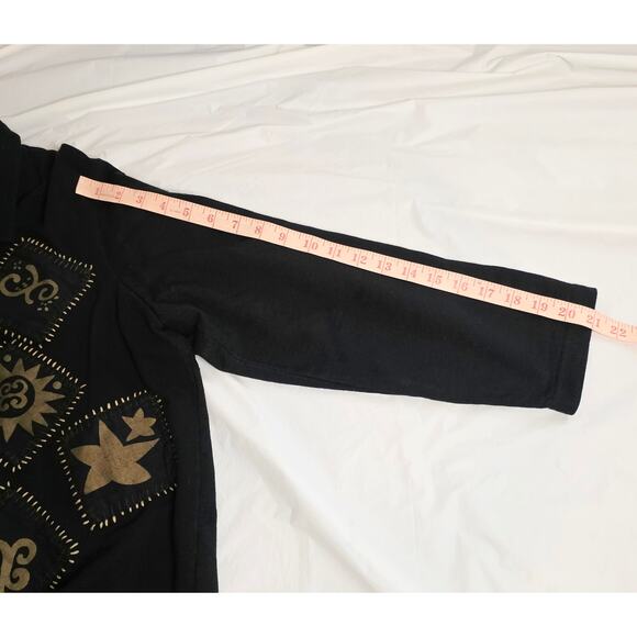 Vintage Country Wear 2000 Black Gold Patchwork Button Up Jacket Women's Size L . - Picture 5 of 6
